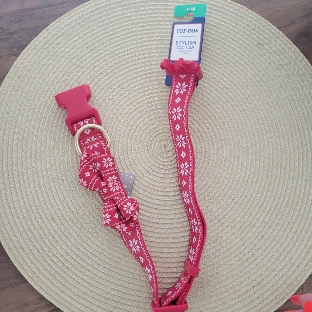 Top Paw Holiday Dog Collar L Red - Picture 7 of 8